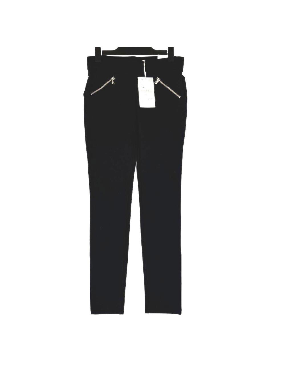 NWT ZARA Trafaluc Deep Navy Pull On Skinny Zipper Pocket Pants Size Small